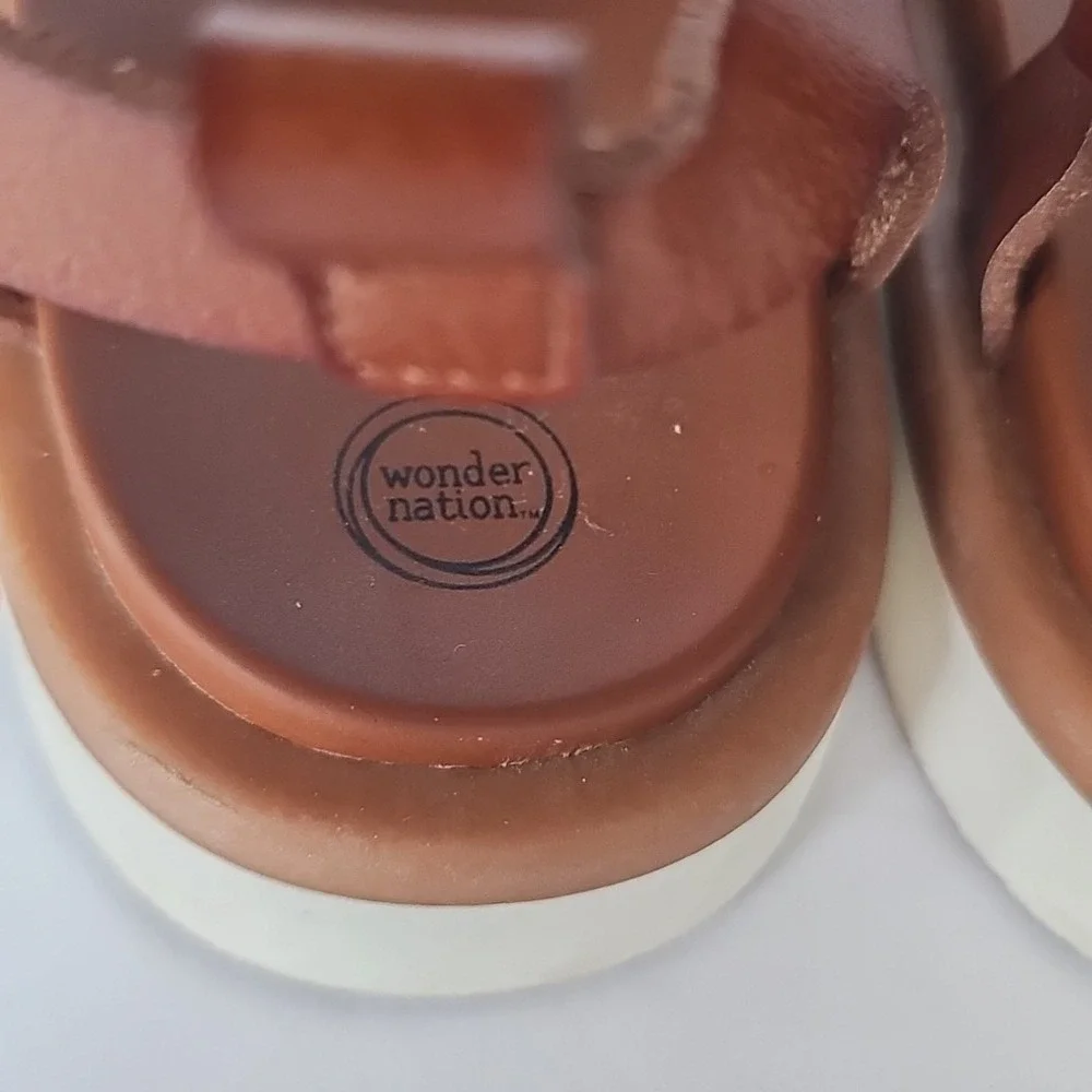 Toddler Girls Gladiator Sandals Brown sz 11 Wonder Nation 1855